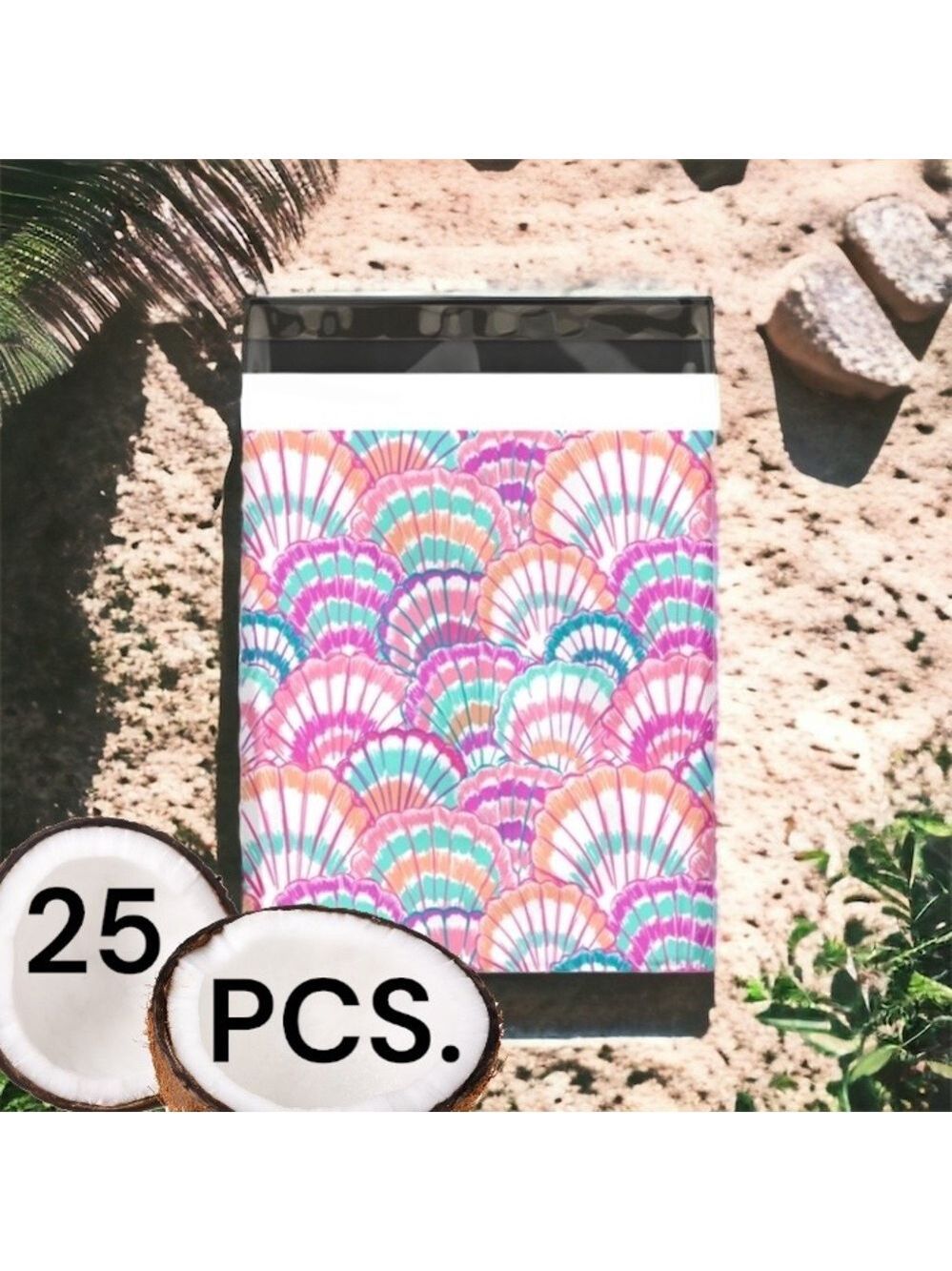 25 10X13 Poly Mailers Seashell Shells Flat Mailers PRICE IS FIRM - Picture 7 of 7